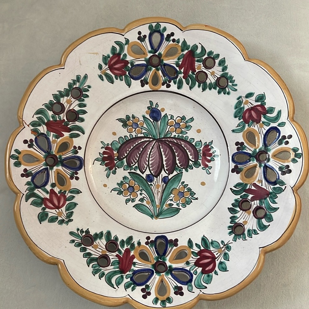 Modra Keramika Plate, Made In Slovakia, Hand Painted Ceramic Wall Hanging